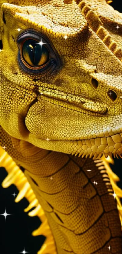 Vibrant yellow dragon scales mobile wallpaper, showcasing intricate details.