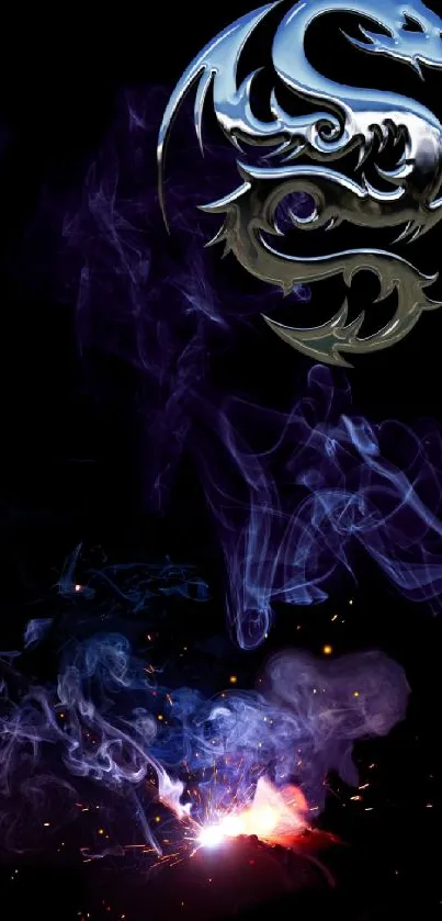 Mystical dragon smoke wallpaper with vivid colors and a dark background.