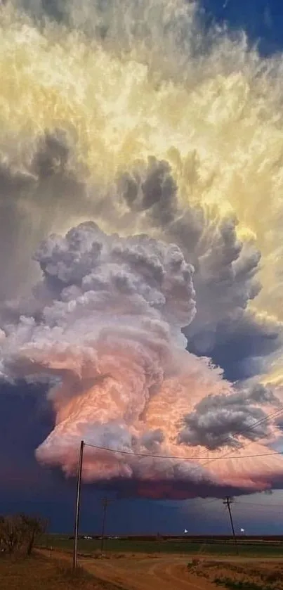 Dramatic clouds and colorful sky mobile wallpaper.