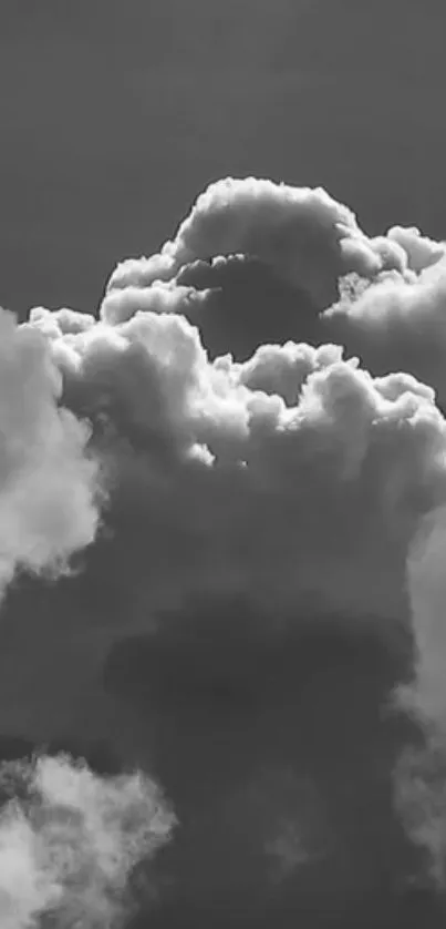 Dramatic monochrome cloud wallpaper with a dynamic sky.