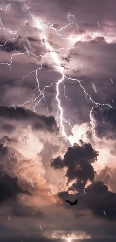 Dramatic lightning storm over the ocean with dark clouds and bright flashes.