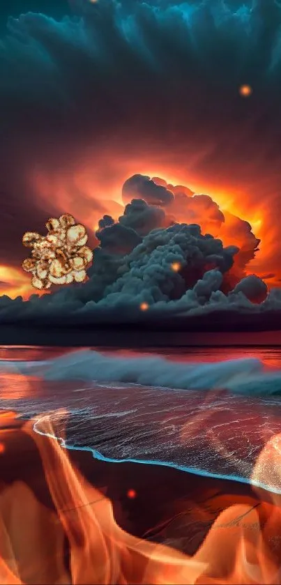 Dramatic ocean sunset with vibrant clouds and vivid reflections.