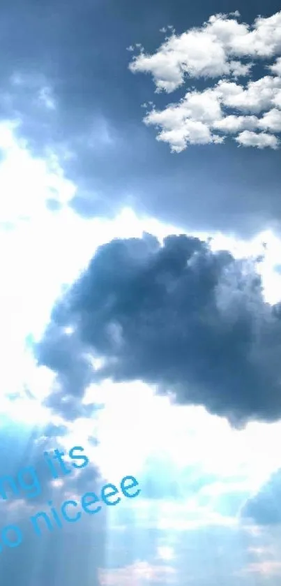 Majestic sky with sunbeams piercing dark clouds, creating a stunning scene.