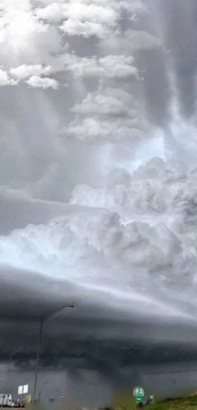 Dramatic storm clouds forming in the sky, creating a moody and powerful scene.