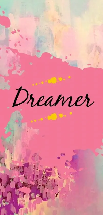 Dreamer pastel pink artistic mobile wallpaper.