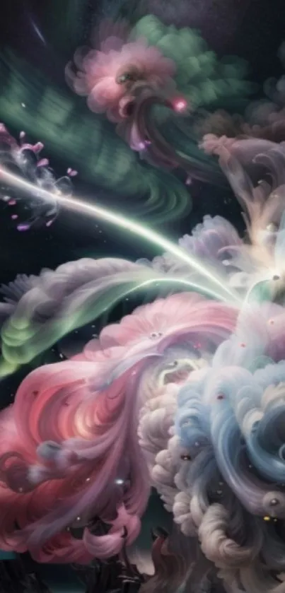 Dreamy and vibrant abstract cloud art wallpaper.