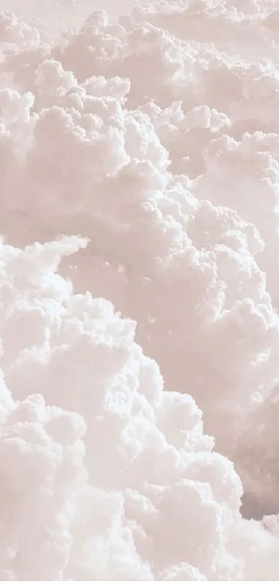 Pastel pink clouds forming a serene sky.