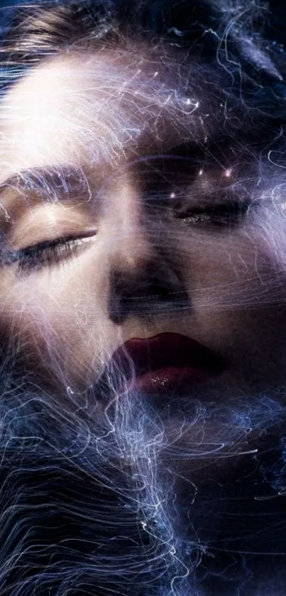 Dreamy, ethereal face with light effects wallpaper