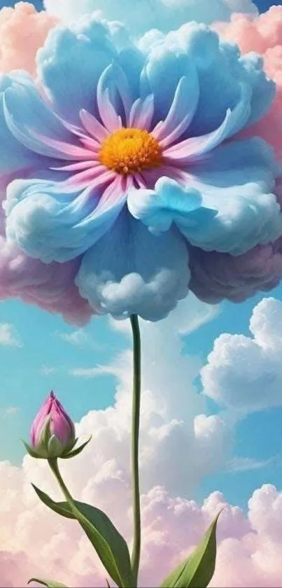 Beautiful fantasy flower and cloud design.