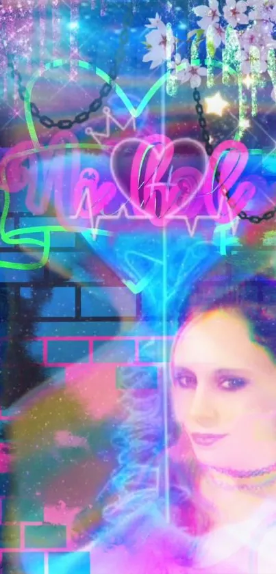 Neon aesthetic wallpaper with vibrant colors and artistic design.