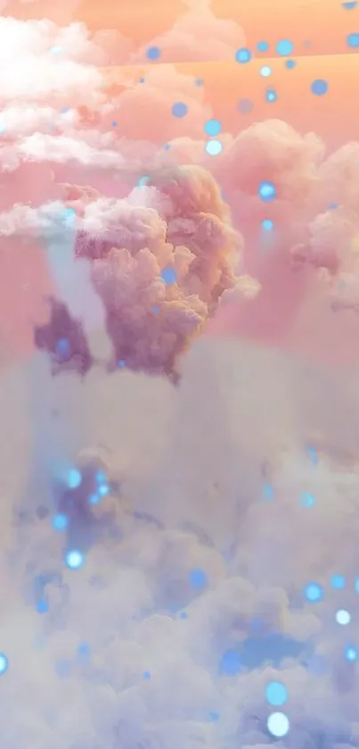 Dreamy pastel clouds with blue accents, creating a serene and whimsical sky scene.