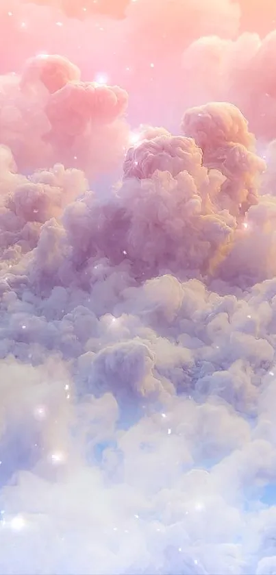 Dreamy pastel clouds create a serene mobile wallpaper.