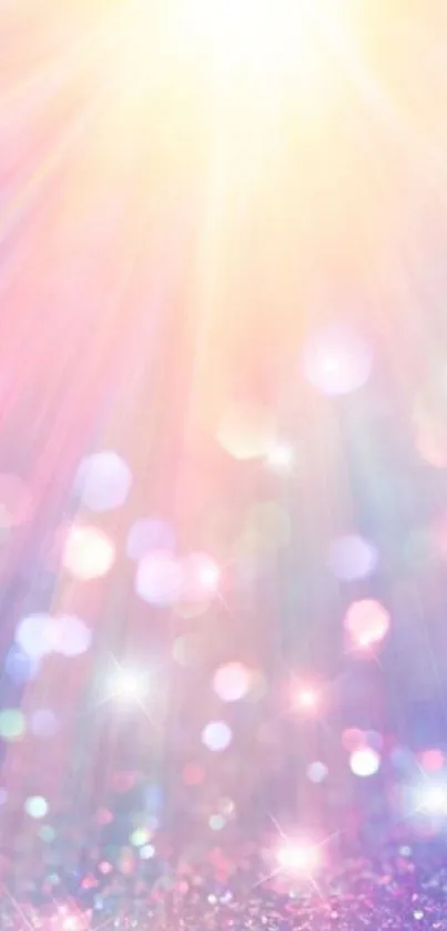 Dreamy pastel sparkle wallpaper with soft, glowing colors and light effects.