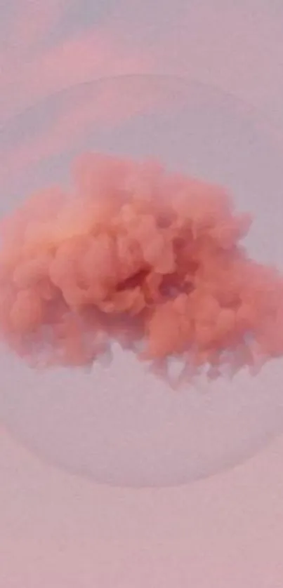 Dreamy pink cloud in soft sky wallpaper.