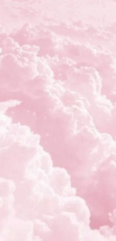 Dreamy pink clouds mobile wallpaper with a serene and fluffy design.