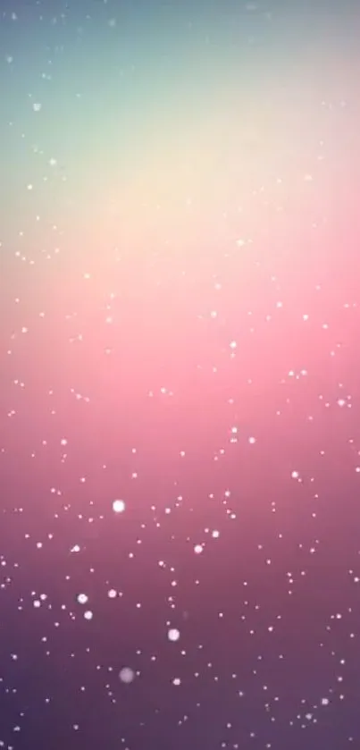 Dreamy pink gradient wallpaper with white sparkles.