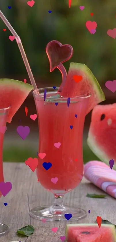 Watermelon drinks Live Wallpaper