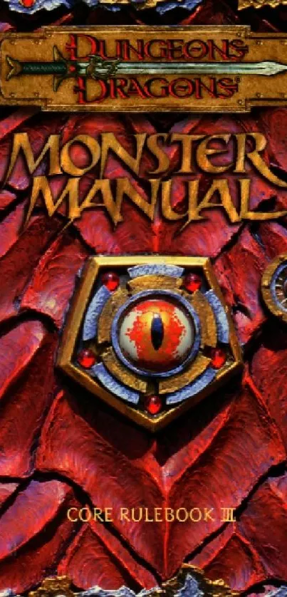 Dungeons & Dragons Monster Manual cover with red background.