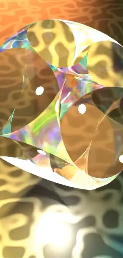 Abstract mobile wallpaper with dynamic shapes.