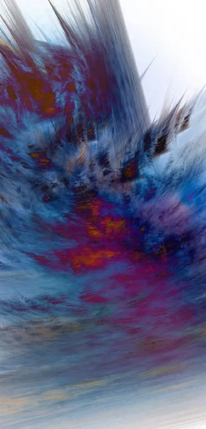 Dynamic abstract mobile wallpaper with cool tones and fluid motion.