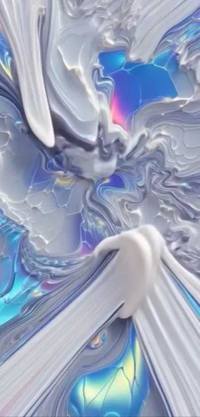 Dynamic abstract swirl art with cool tones.