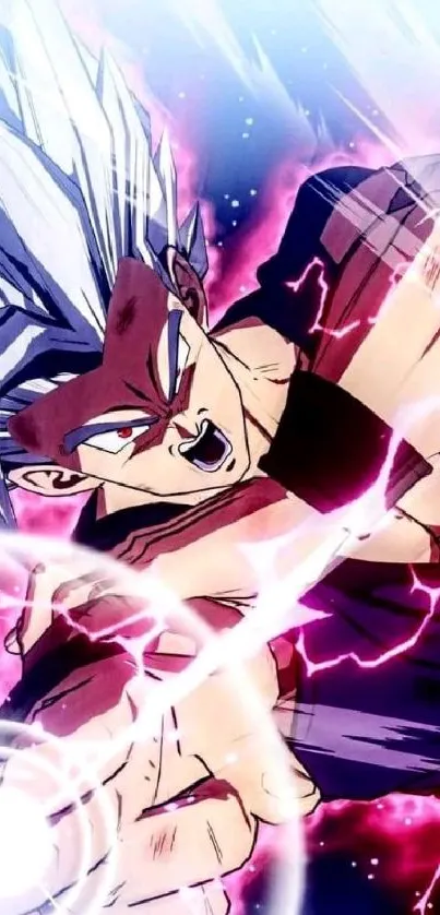 Anime character with vibrant energy and colorful action pose.