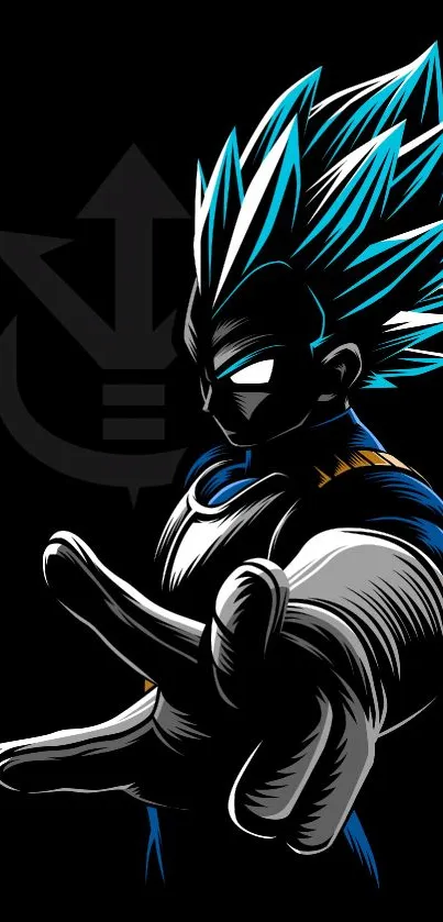 Anime character with dynamic colors on black background.