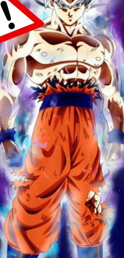 Vibrant anime character in powerful stance, orange outfit.