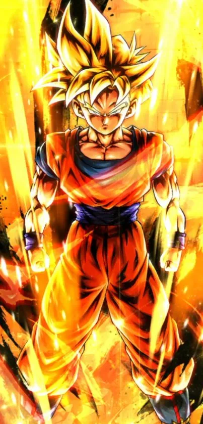 Vibrant anime character with orange energy aura.