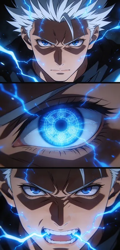 Anime character with electric energy.