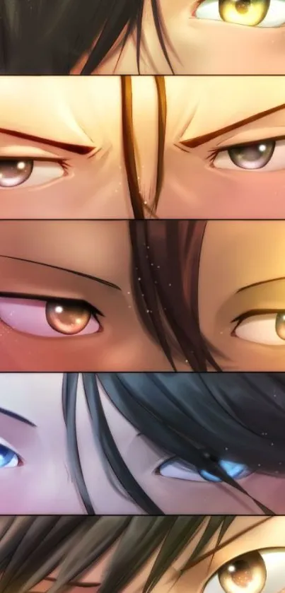 Anime character eyebrow expressions showcased in vibrant colors.