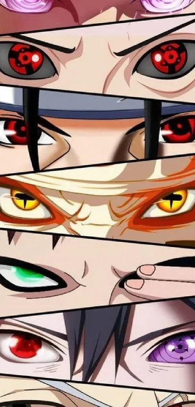 Anime eyes close-up wallpaper with vivid colors.