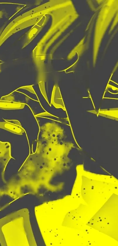 Anime wallpaper with neon yellow glow and dynamic action scene.