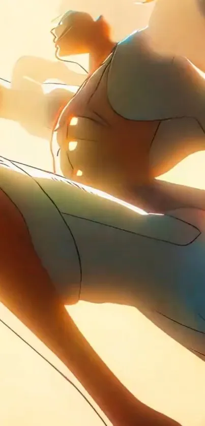 Anime-inspired silhouette in action pose.