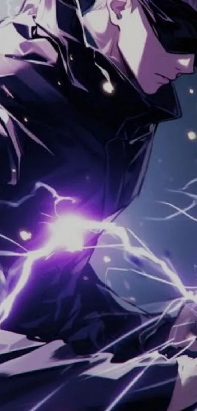 Anime character with dynamic lightning energy.