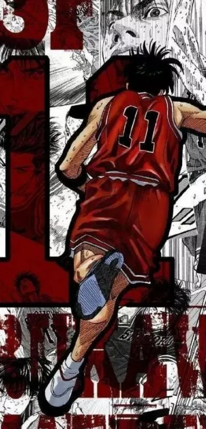 Anime basketball player in action, showcasing dynamic sports art.