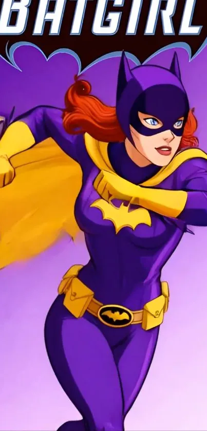 Animated Batgirl in dynamic action pose with vibrant colors.