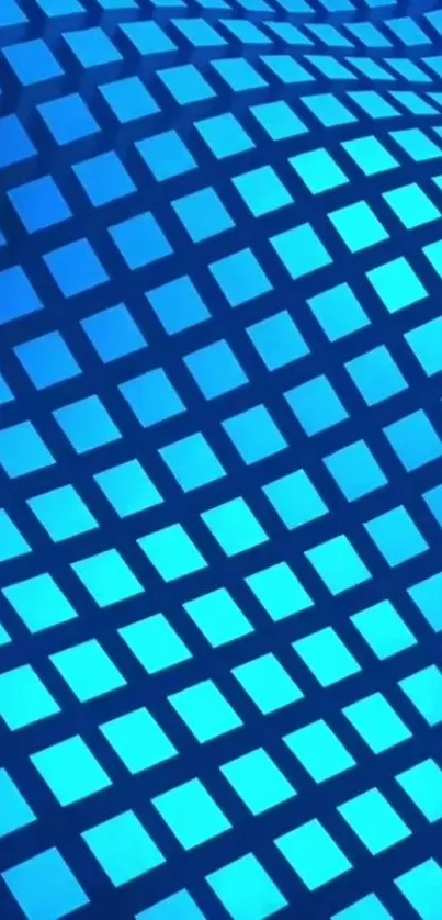 Blue geometric squares forming a dynamic pattern for mobile wallpaper.