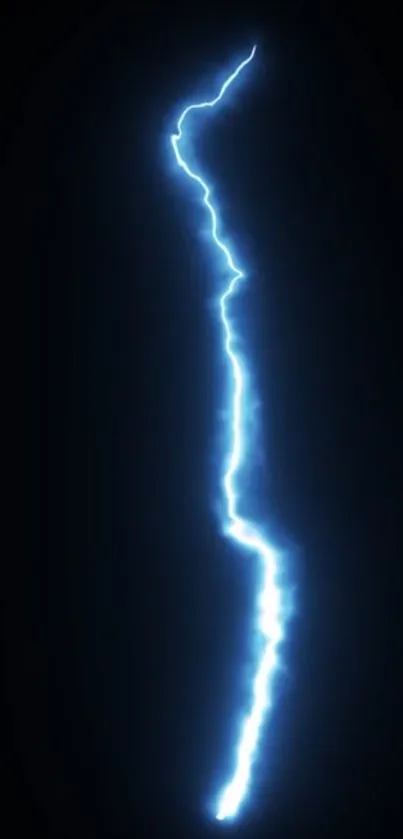 Bright blue lightning bolt on a dark background, creating a dynamic visual effect.