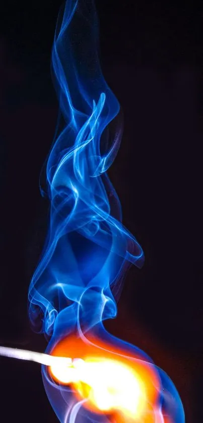 Mobile wallpaper featuring dynamic blue smoke with vibrant hues.