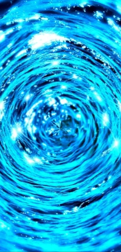 Dynamic blue vortex with swirling light effects.