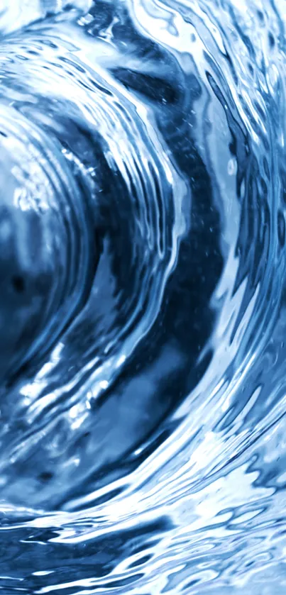 Blue water waves create a dynamic abstract mobile wallpaper.