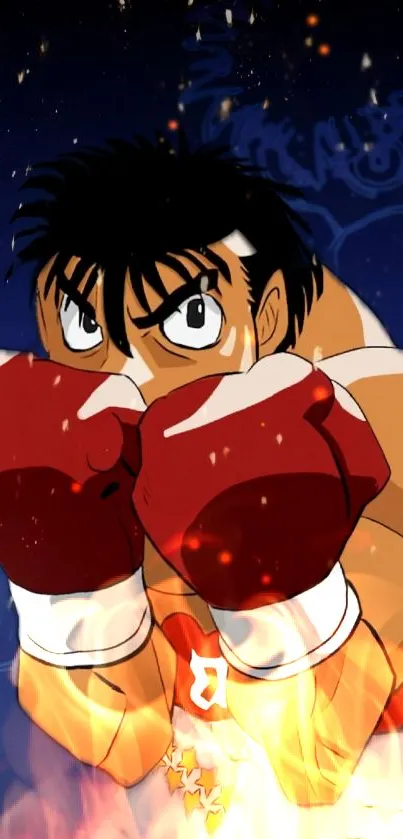 Vivid anime artwork of a boxer in action.