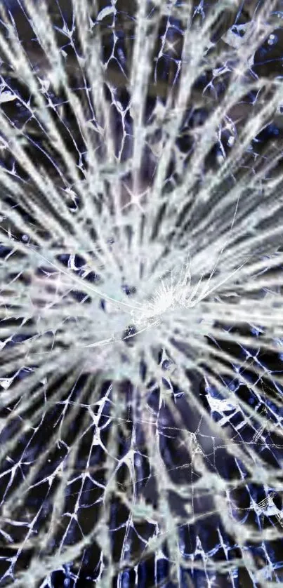 Shattered glass pattern on dark blue background wallpaper.