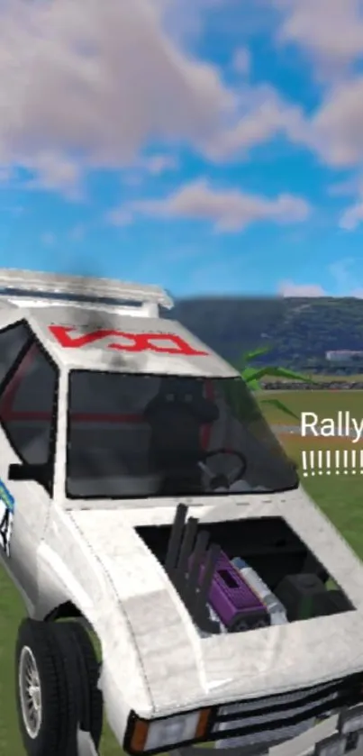 Car rally wallpaper with dynamic skies and action