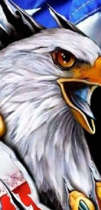 Bold eagle art with dynamic colors representing freedom.