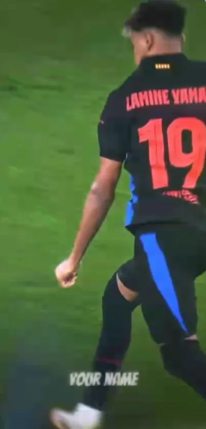Action shot of a football player on the field.