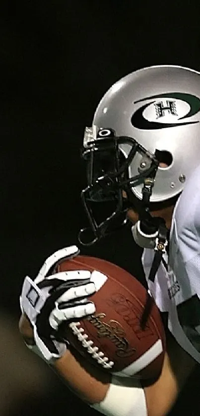 Football player in action on a vibrant green field.