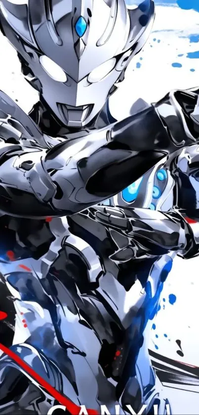 Futuristic anime robot character design wallpaper