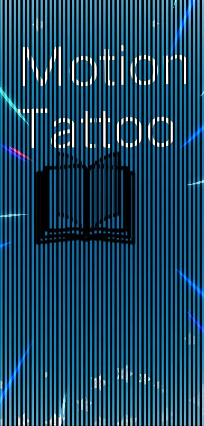 Dynamic blue motion tattoo wallpaper with light streaks and abstract patterns.